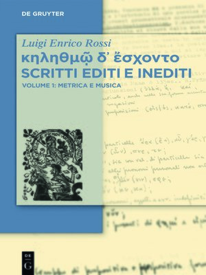 cover image of κηληθμῷ δ᾽ ἔσχοντο Scritti editi e inediti